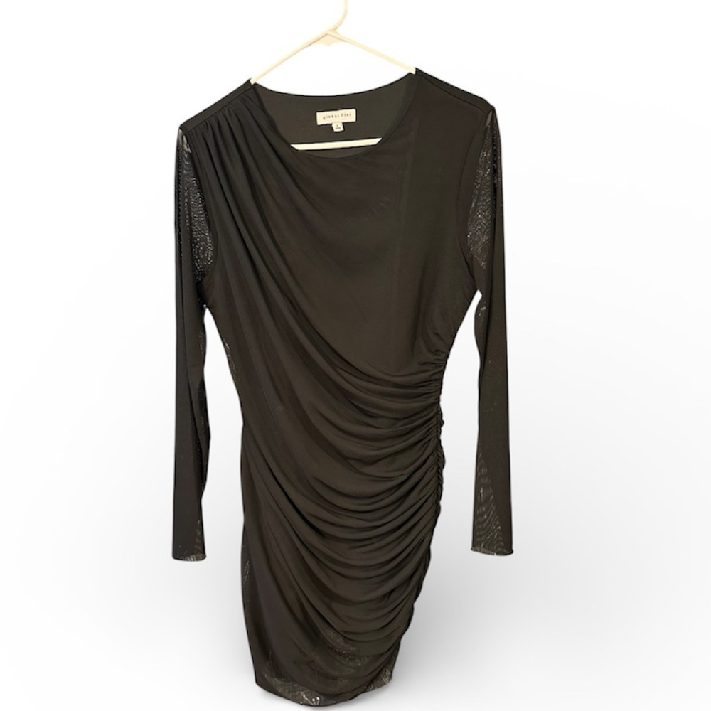 Elegant Long Sleeve Black Dress